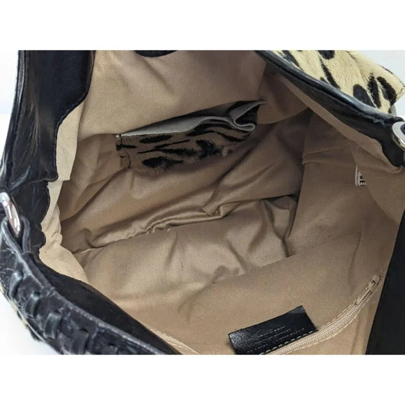 Maurizio Taiuti Leopard Print Handbag Purse Leather Italy Cheetah Animal Mobwife - Picture 8 of 12